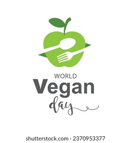 Día Mundial del Vegan, ilustración vectorial, diseño.