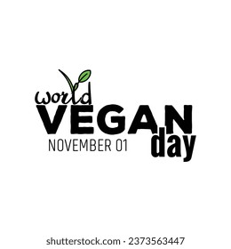 World Vegan Day, Vector illustration On White Background 