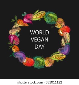 World Vegan Day vector illustration.