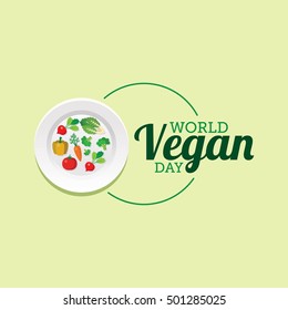 World vegan day vector illustration. Suitable for greeting card, poster and banner.