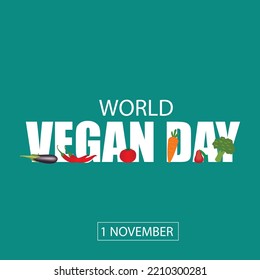 World Vegan Day Vector. Simple and Elegant Design
