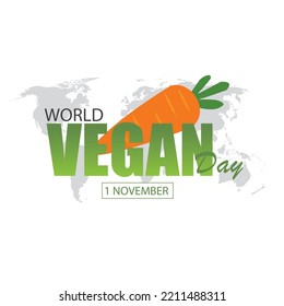 Veganischer Welttag-Vektorgrafik. Einfaches und elegantes Design