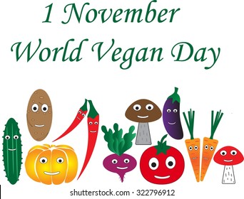 World Vegan Day.Vector illustration