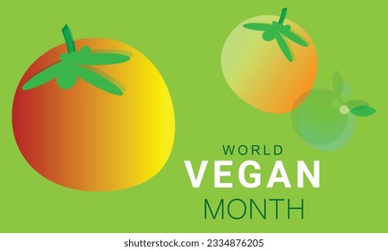 World Vegan month. background, banner, card, poster, template. Vector illustration.
