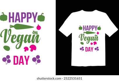 Diseño del día de la camiseta vegana del mundo