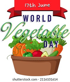 World Vegetable Day banner with vegetables and fruits basket illustration