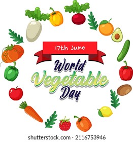 World Vegetable Day banner with vegetables and fruits illustration