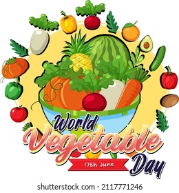 World Vegetable Day banner with vegetables and fruits illustration
