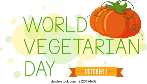 Afiche del Día Mundial de la Verdura con una ilustración de calabaza