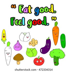 World vegetable and vegetarian day doodle cartoon illustration