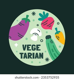 World vegetarian day background. world vegetarian day celebration. October 1. World vegan day background. Vector illustration. Poster, sticker, label, Greeting Card, Post, Template. Fresh vegetables.