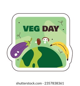 World vegetarian day background. world vegetarian day celebration. October 1. World vegan day background. Vector illustration. Poster, sticker, label, Greeting Card, Post, Template. Fresh vegetables.