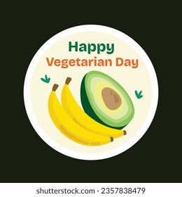 World vegetarian day background. world vegetarian day celebration. October 1. World vegan day background. Vector illustration. Poster, sticker, label, Greeting Card, Post, Template. Fresh vegetables.