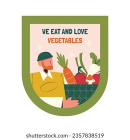 World vegetarian day background. world vegetarian day celebration. October 1. World vegan day background. Vector illustration. Poster, sticker, label, Greeting Card, Post, Template. Fresh vegetables.