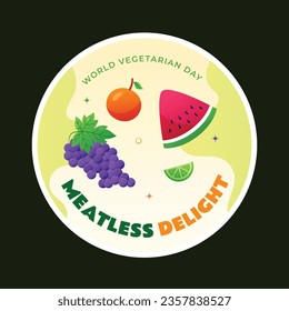 World vegetarian day background. world vegetarian day celebration. October 1. World vegan day background. Vector illustration. Poster, sticker, label, Greeting Card, Post, Template. Fresh vegetables.