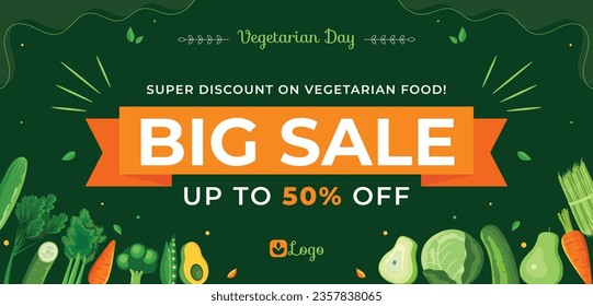 World vegetarian day background. Happy world vegetarian day celebration. October 1. World vegan day background. Vector illustration. Poster, Banner, Flyer, Greeting Card, Post, Template. vegetables.