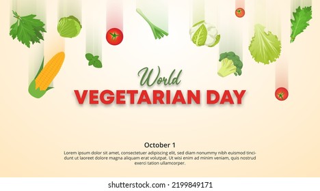 World vegetarian day background with vegetables dropping from the top