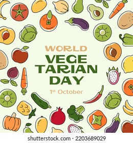 World Vegetarian day backrground. Vector illustration