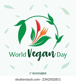 World Vegetarian Day banner and social media post with spoon and fork. Vector illustration