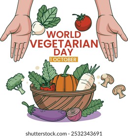 Día Mundial del Vegetariano Anuncio con verduras. Póster con pimentón, brócoli, berenjena, cebolla, champiñón, ajo, guisantes, tomate, chile, remolacha. Boceto de verduras estilo. Estilo de grabado de alimentos saludables