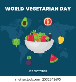 Día Mundial del Vegetariano Anuncio con verduras. Póster con pimentón, brócoli, berenjena, cebolla, champiñón, ajo, guisantes, tomate, chile, remolacha. Boceto de verduras estilo. Estilo de grabado de alimentos saludables