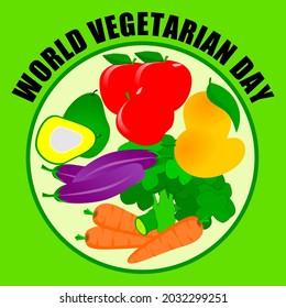 World vegetarian day celebration format vector