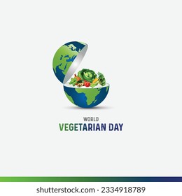 World Vegetarian Day. Vegetarian day concept vector illustration. 