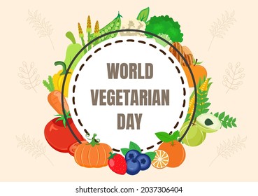 World Vegetarian Day Cute Cartoon Vector Illustration of Various Types of Vegetables or Fruits Such as Broccoli, Carrots, Tomatoes and Others for Maintain Health