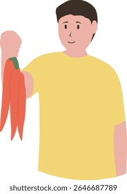 World Vegetarian Day in Flat Cartoon Concept. Vector Character Illustration