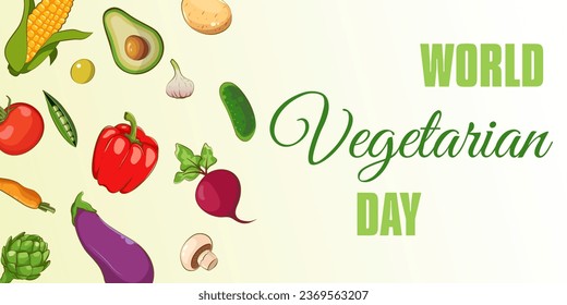 World Vegetarian Day  (for cards, stickers, banners and posters).Vector illustration EPS10