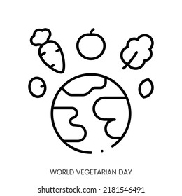 icono del día vegetariano mundial. Signo de estilo lineal aislado en fondo blanco. Ilustración del vector