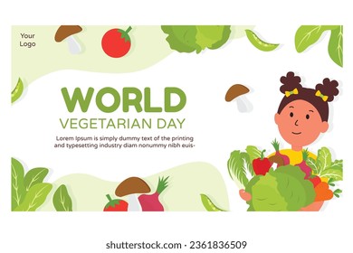 diseño de la página de aterrizaje del día vegetariano mundial