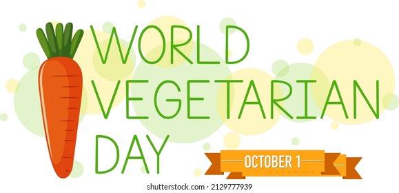 World Vegetarian Day logo wit a carrot on white background illustration