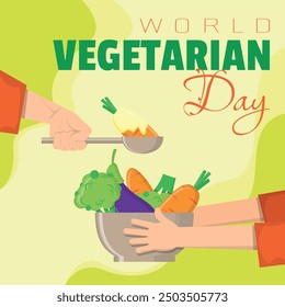 World Vegetarian Day Poster with a bowl full of vegetables