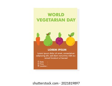 world vegetarian day poster design template. flyer design template. perfect for marketing, and promotion. editable vector design template