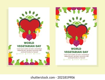 world vegetarian day poster design template. flyer design template. perfect for marketing, and promotion. editable vector design template