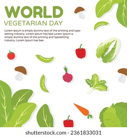 diseño de plantillas de afiches para el día vegetariano mundial