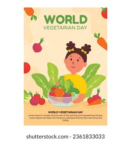 diseño de plantillas de afiches para el día vegetariano mundial