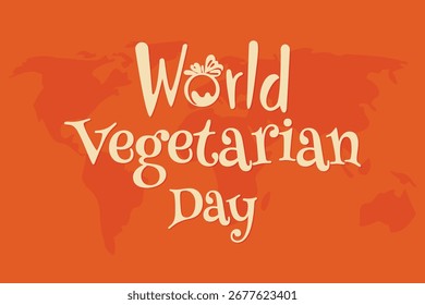 Dia Mundial da Vegetariana Poster Vetor.