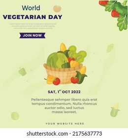 world vegetarian day seminar template design vector illustration
