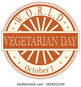 World Vegetarian Day Sign and Badge
