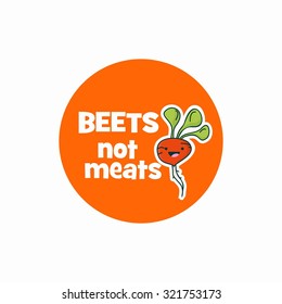 World vegetarian day vector, cartoon vegetables character and vegetarian, health slogan