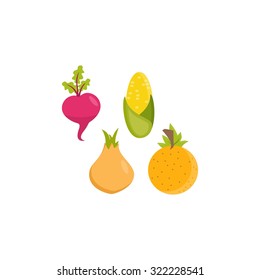 World vegetarian day vector, cartoon vegetables character and vegetarian, health slogan