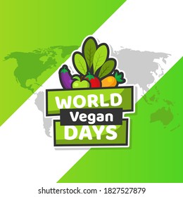 Ilustración de diseño de vectores en el Día Mundial de la Vegetariana para celebrar el momento