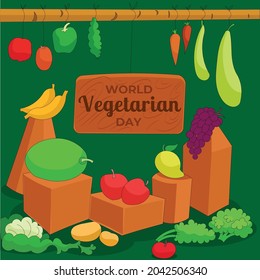 World Vegetarian Day Vector Illustration