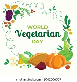 Ilustración de vectores en el Día Mundial de la Vegetariana