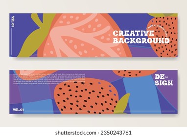 World vegetarian, fruit sale banner template with abstract full color background and kiwi fruit illustration