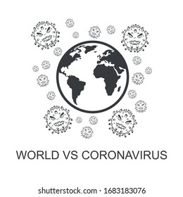 world versus corona virus illustration