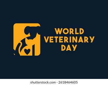 Día Mundial del Veterinario. Abril. Vector de diseño plano. Anuncio, tarjeta, fondo. Eps 10.