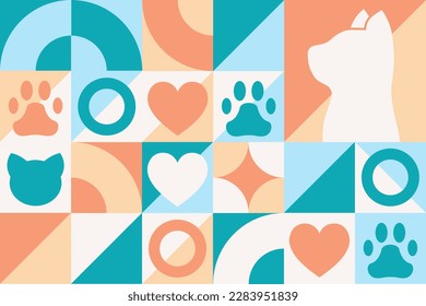 World Veterinary Day. Seamless geometric pattern. Template for background, banner, card, poster. Vector EPS10 illustration